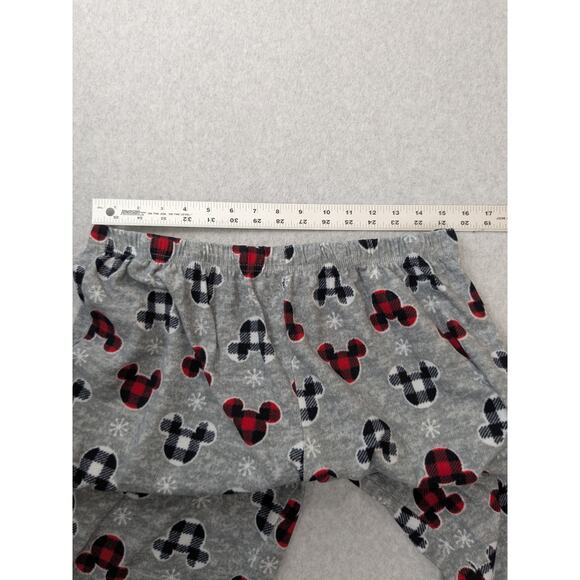 Mickey Mouse Disney Womans Pajama XL Pants Gray Plaid Fleece Lounge Pull On - Picture 5 of 8